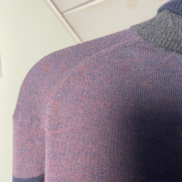 TED BAKER merino wool lightweight gray purple turtleneck sweater size 3 - Picture 5 of 15